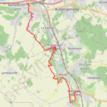 La vallée de la Mauldre - Epône GPS track, route, trail