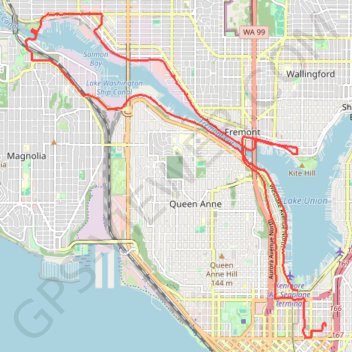 More biking around Seattle GPS track, route, trail