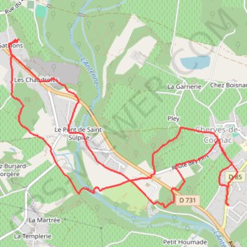 Boucle depuis Saint-Sulpice-de-Cognac GPS track, route, trail