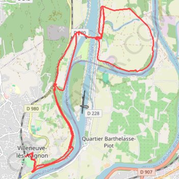 Villeneuve-lès-Avignon GPS track, route, trail