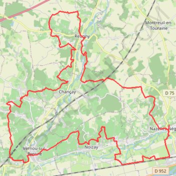 Vision de la Touraine autour de Nazelles Négron GPS track, route, trail