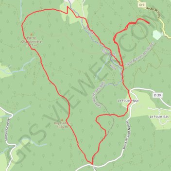 Carte petit parcours Becajat GPS track, route, trail