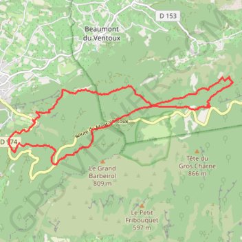 Le Groseau depuis Malaucène GPS track, route, trail