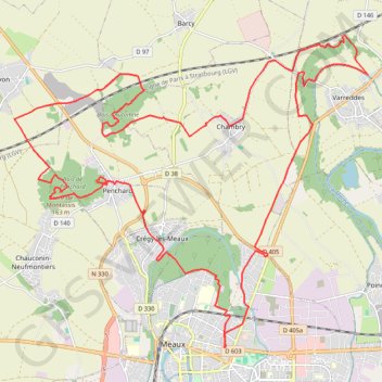 Tour 33km penchard varreddes GPS track, route, trail