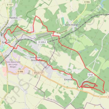 Epernon Drouette nord GPS track, route, trail