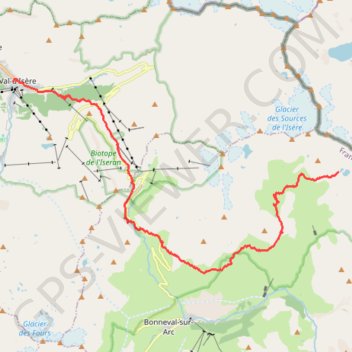 Refuge du Caro - Val-D'Isère GPS track, route, trail