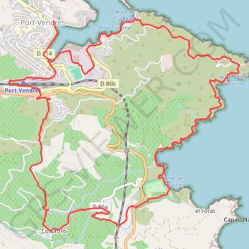 Le sentier des douaniers - Port-Vendres GPS track, route, trail