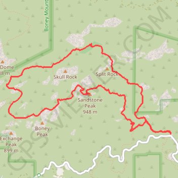 Sandstone Peak Loop via Inspiration Point GPS track, route, trail