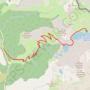 Vens - lacs de Vens GPS track, route, trail