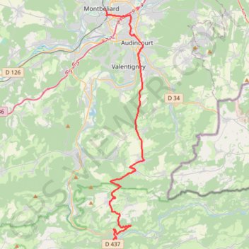 Montbeliard / Saint-Hyppolite GPS track, route, trail