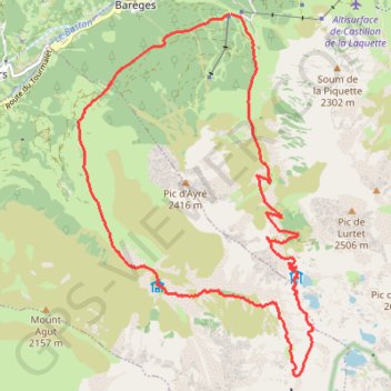 Le Refuge de la Glère par le vallon du Bolou GPS track, route, trail