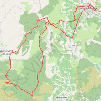 Les crêtes d'Alba la Romaine GPS track, route, trail