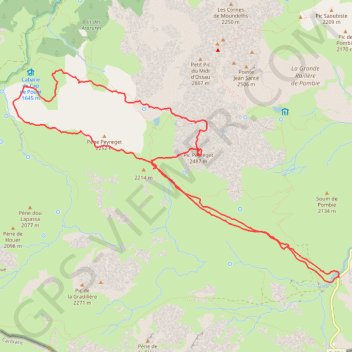 Peyreget (arête SW), tour de la Pène de Peyreget depuis Anéou GPS track, route, trail