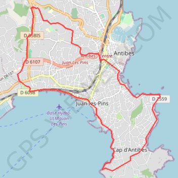 Tour d'Antibes GPS track, route, trail
