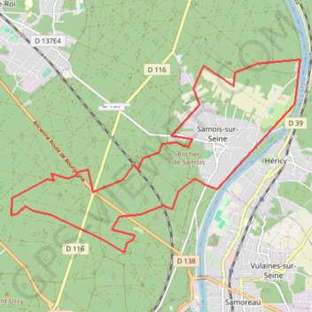 Vers Samois sur Seine GPS track, route, trail