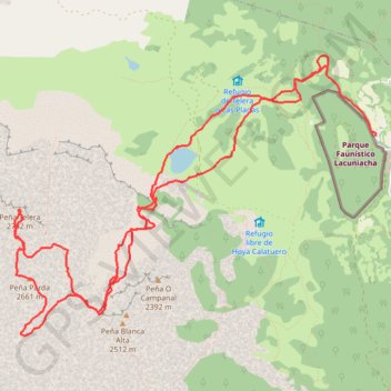 Péna Covachirizas et Téléra GPS track, route, trail