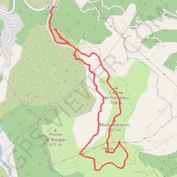 Les cretes du Mont Macaron GPS track, route, trail