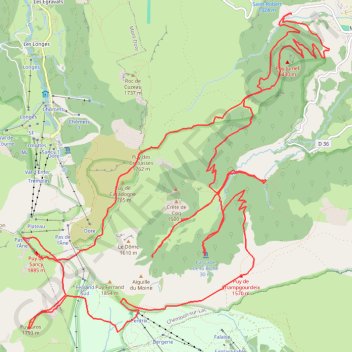 Vallée Chaudefour Crêtes Cascades GPS track, route, trail