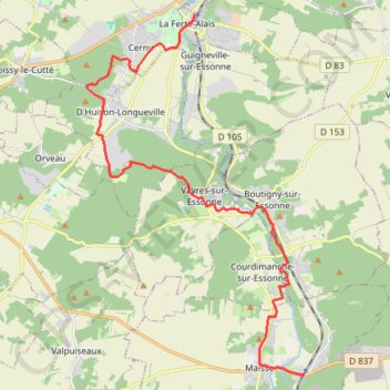 La Ferté Alais - Maisse GPS track, route, trail