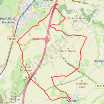 Neufchâtel Hardelot - Widehem - Nesles GPS track, route, trail