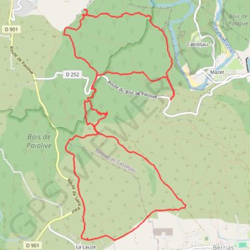 Bois de Païolive GPS track, route, trail
