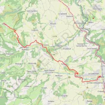 La Via Arverna (Olloix - Issoire) GPS track, route, trail