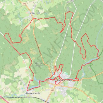 LA DEREN VTT 36km GPS track, route, trail
