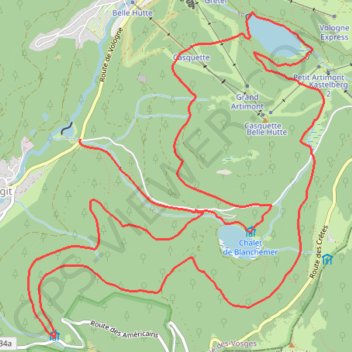 Lacs de Blanchemer et de la Lande - La Bresse GPS track, route, trail