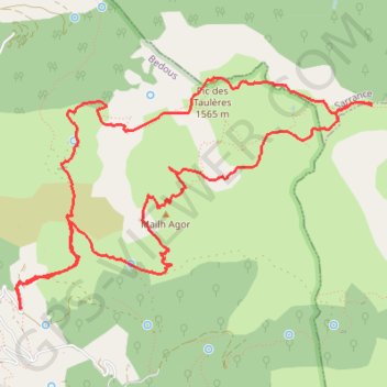 Pic des Taulères - Ourdinse - Circuit GPS track, route, trail