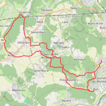La colline du Vernois GPS track, route, trail