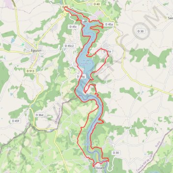 Tour du lac d'Eguzon GPS track, route, trail