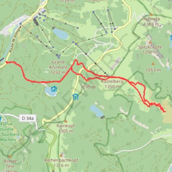 Koepflé AR depuis pont de Blanchemer GPS track, route, trail