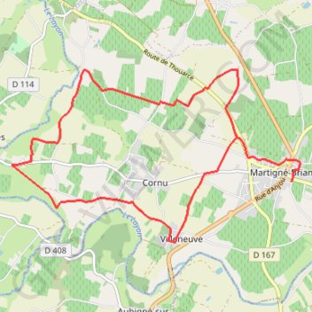 Sur les pas de Saint-Martin - Martigné - Briand GPS track, route, trail