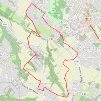 De Pechbusque à Auzeville-Tolosane GPS track, route, trail