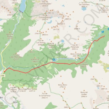 Palanca de la Molina - Refuge de l'Estany Llong GPS track, route, trail
