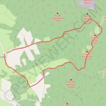 Les Puys de Jumes et la Coquille par Beauregard GPS track, route, trail
