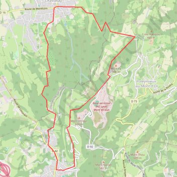 Mont d'Or - Limonest, Poleymieux, Chasselay GPS track, route, trail