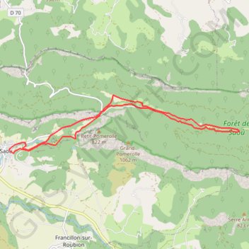 Forêt de Saoû GPS track, route, trail