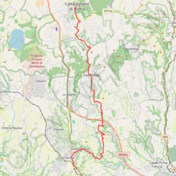 De Campagnano à La Storta GPS track, route, trail