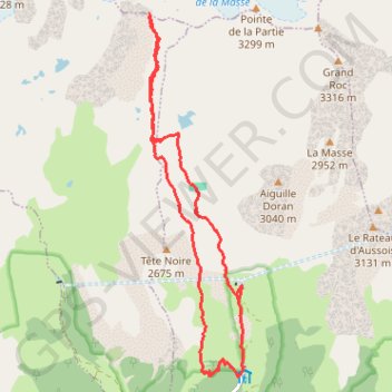 Lac de la Partie - Col Chavière GPS track, route, trail