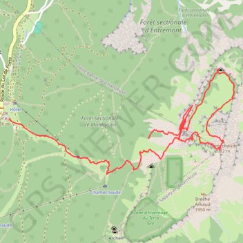 Chamechaude par le Canyon et descente par le Jardin (Chartreuse) GPS track, route, trail