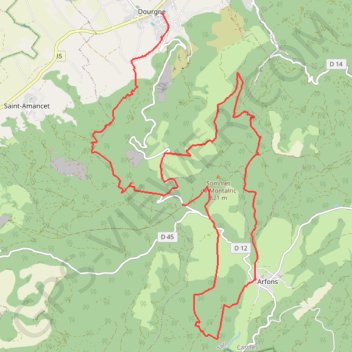 Montalric Dourgne GPS track, route, trail