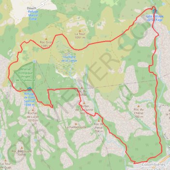 Entre Colombière et Héric GPS track, route, trail