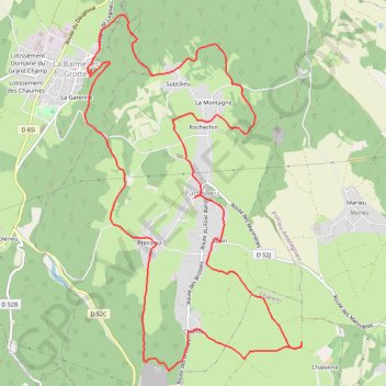 Parmilieu (01)-Le sentier des pierres GPS track, route, trail
