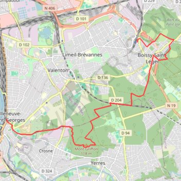 De Villeneuve Saint-Georges à Boissy-Saint-Léger GPS track, route, trail
