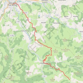 Kaskoleta - Saint Jean Pied de Port GR10 GPS track, route, trail