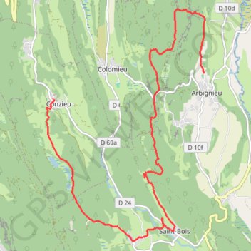 Conzieu - Arbignieu GPS track, route, trail