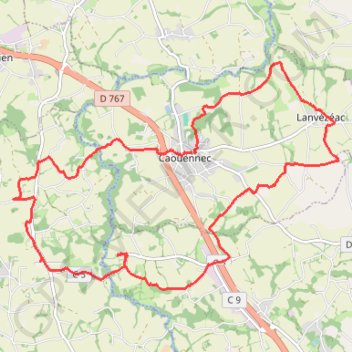 Caouennec - Lanvéréac GPS track, route, trail