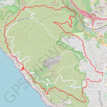 Les Falaises de Soubeyrane de la Ciotat à la Ciotat GPS track, route, trail