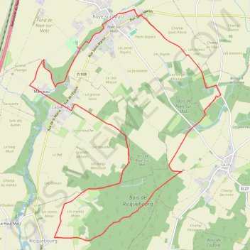 Roye-sur-Matz - Circuit des Bois de Roye GPS track, route, trail